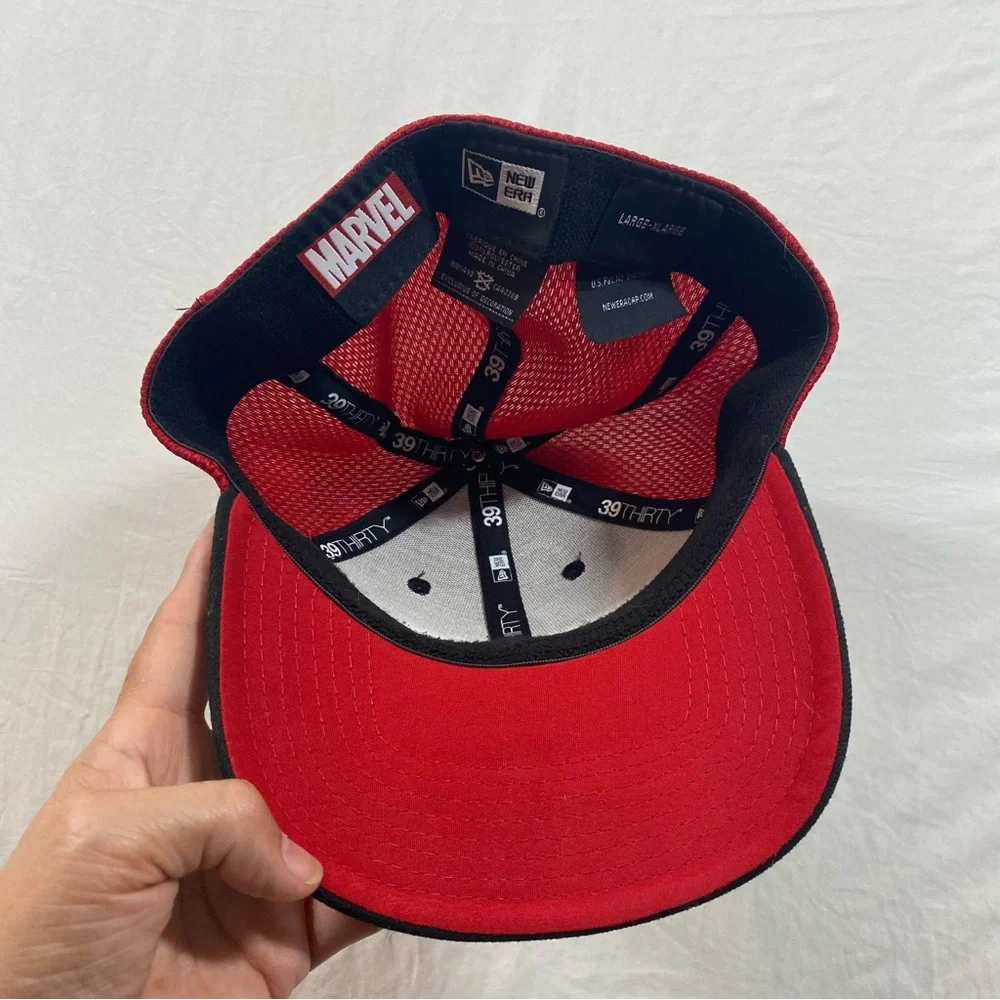 Marvel Cap New Era Men L- X-LARGE Baseball hat Spider Man Spider red black cap - Picture 4 of 7